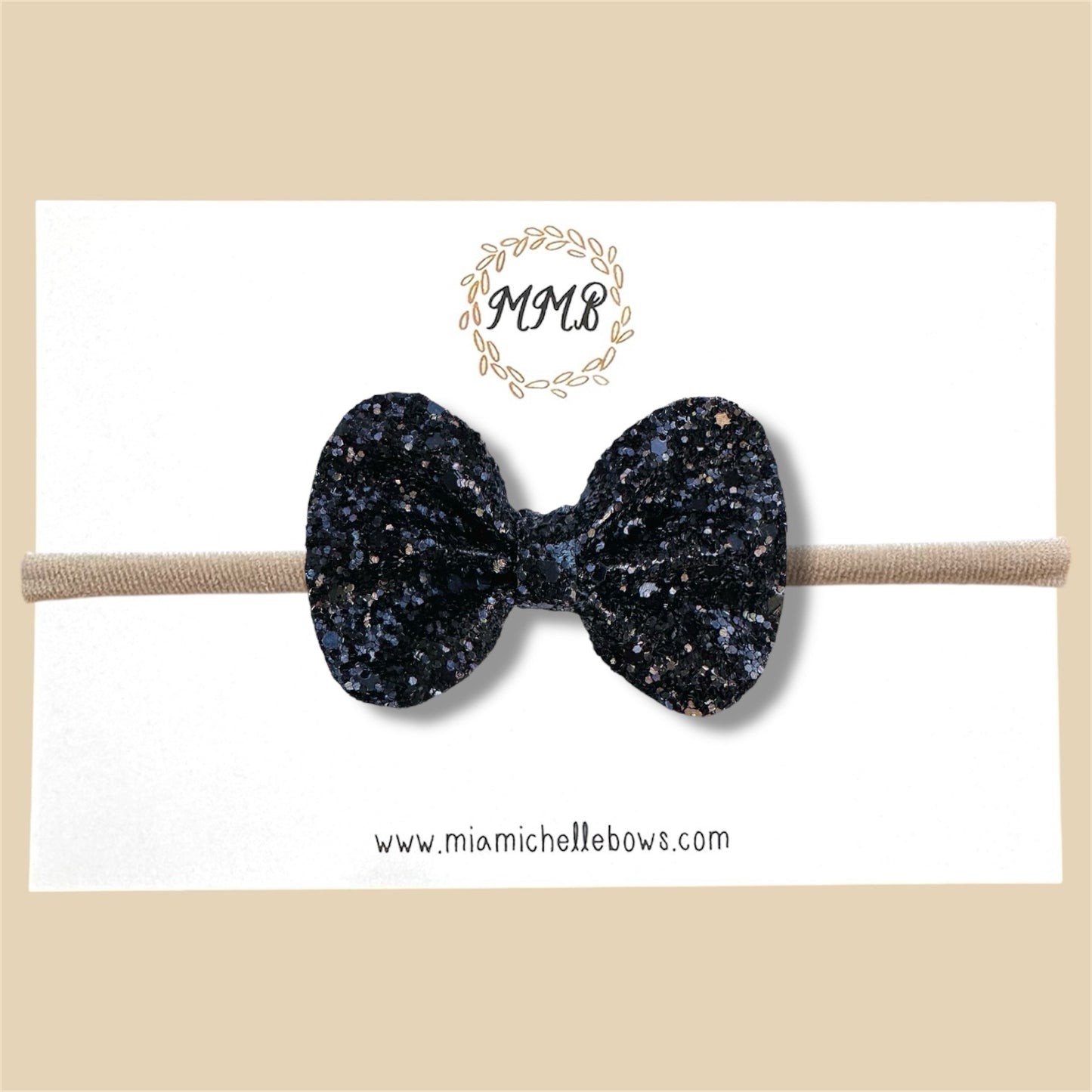 Black Glitter Bow