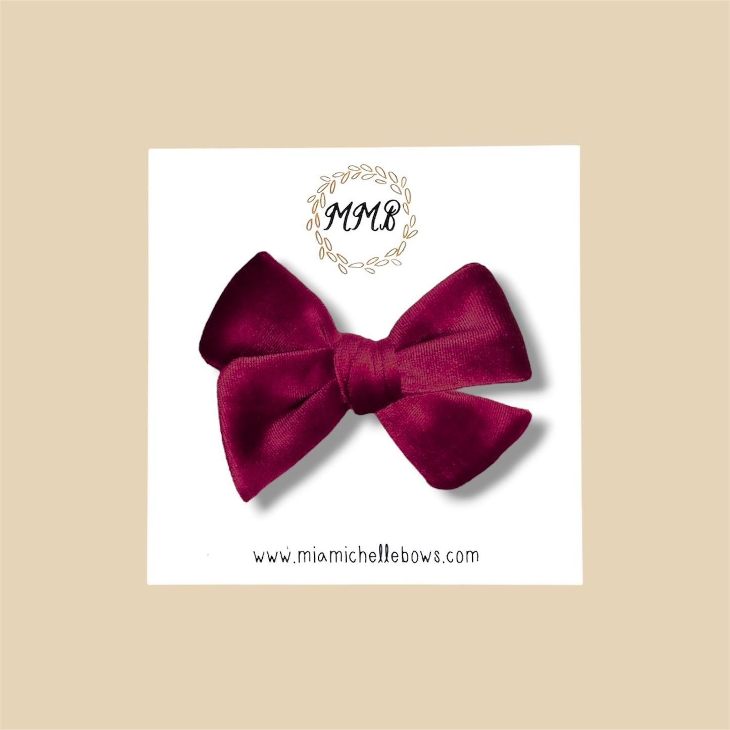 Velvet Bow in Dark Red