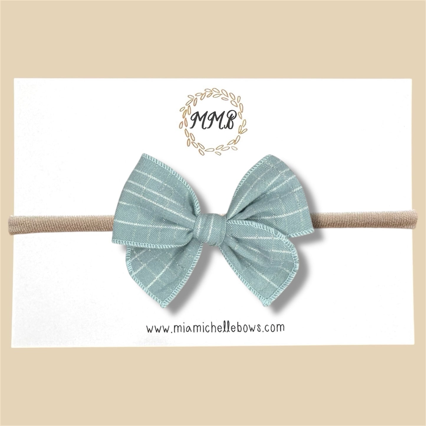 Seafoam & Silver Plaid Fairytale Bow
