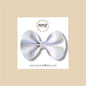 Iridescent White Vegan Leather Bow