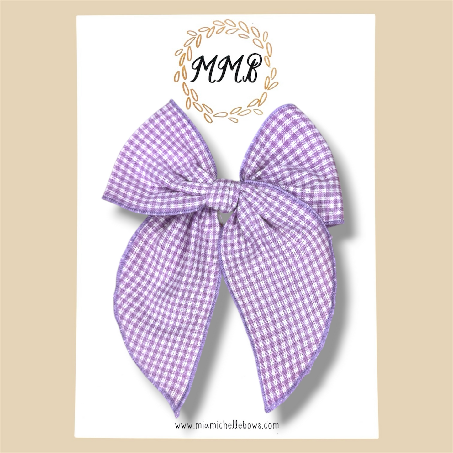 Lavender Gingham Fairytale Bow