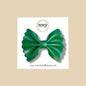 Green Scalloped Genuine Leather Bow
