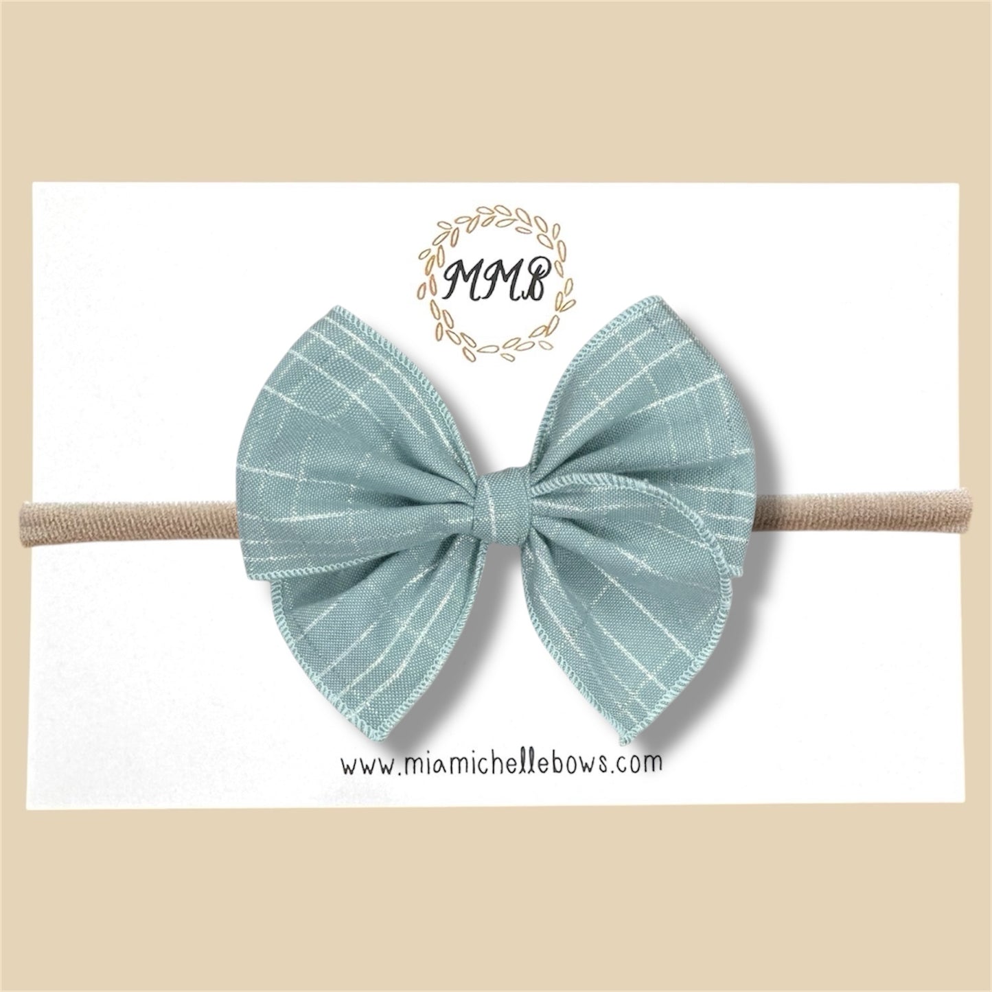 Seafoam & Silver Plaid Fairytale Bow