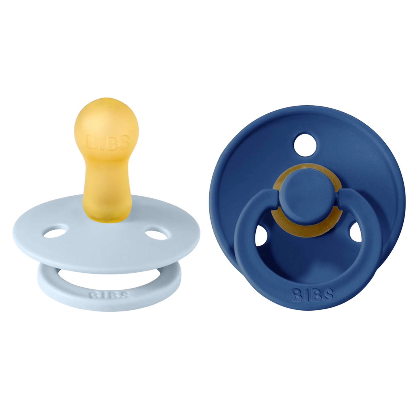 Bibs Colour Pacifier 2 Pack—Dusty Blue & Steel Blue