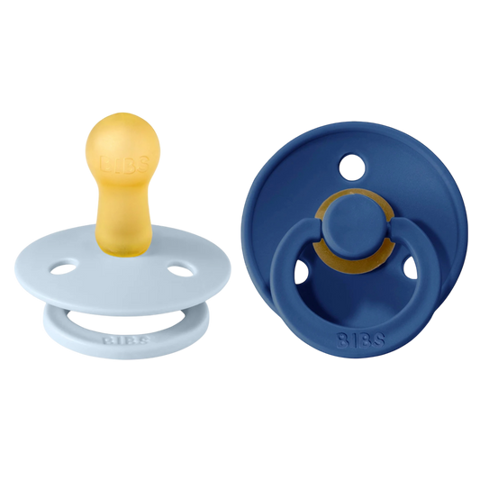 Bibs Colour Pacifier 2 Pack—Dusty Blue & Steel Blue