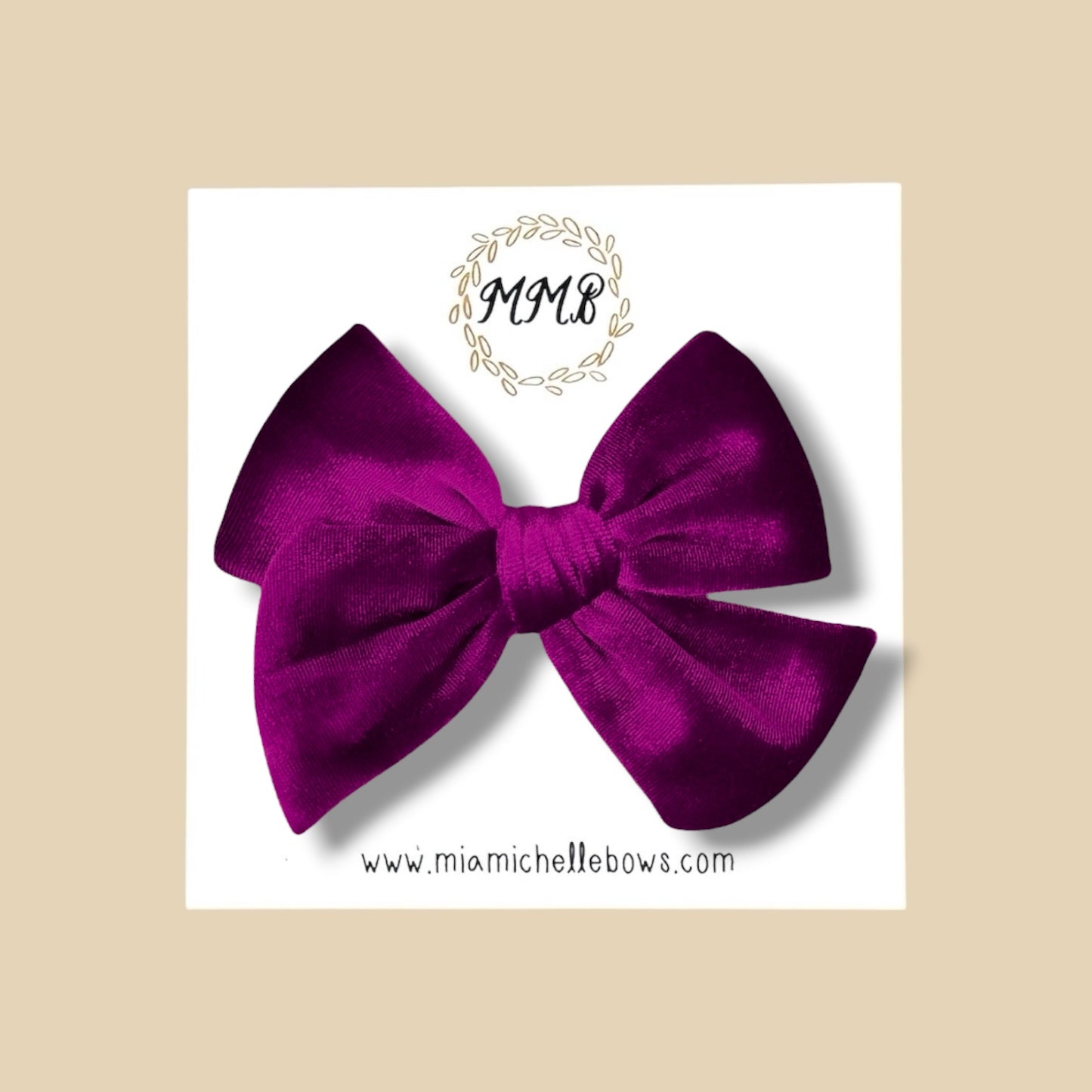 Velvet Bow in Fuchsia