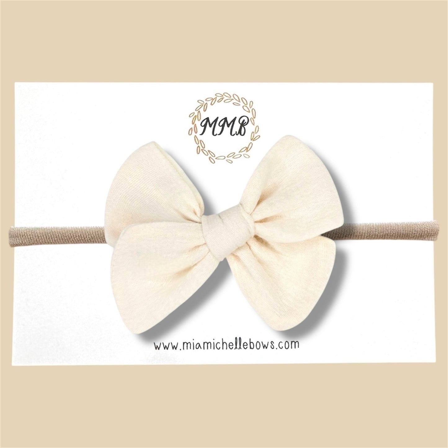 Hand-tied Gauze Bow in Ivory