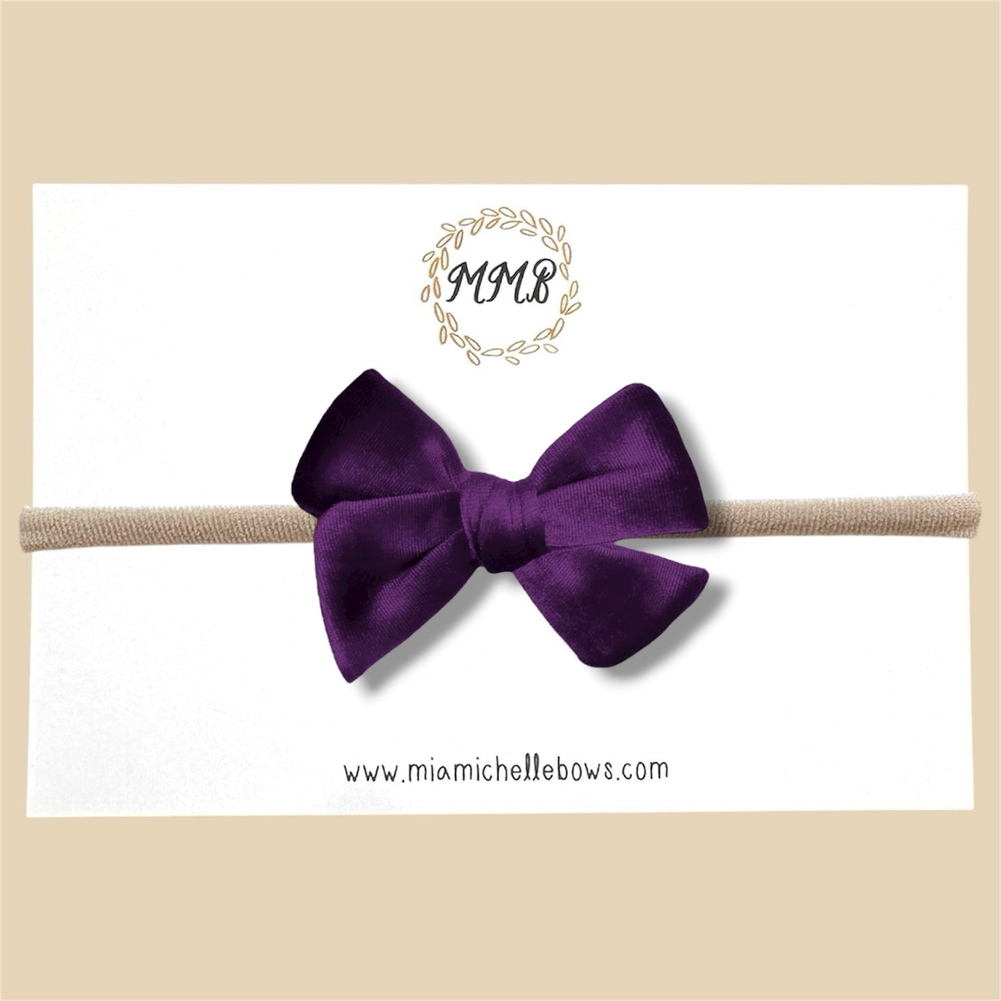 Velvet Bow in Plum