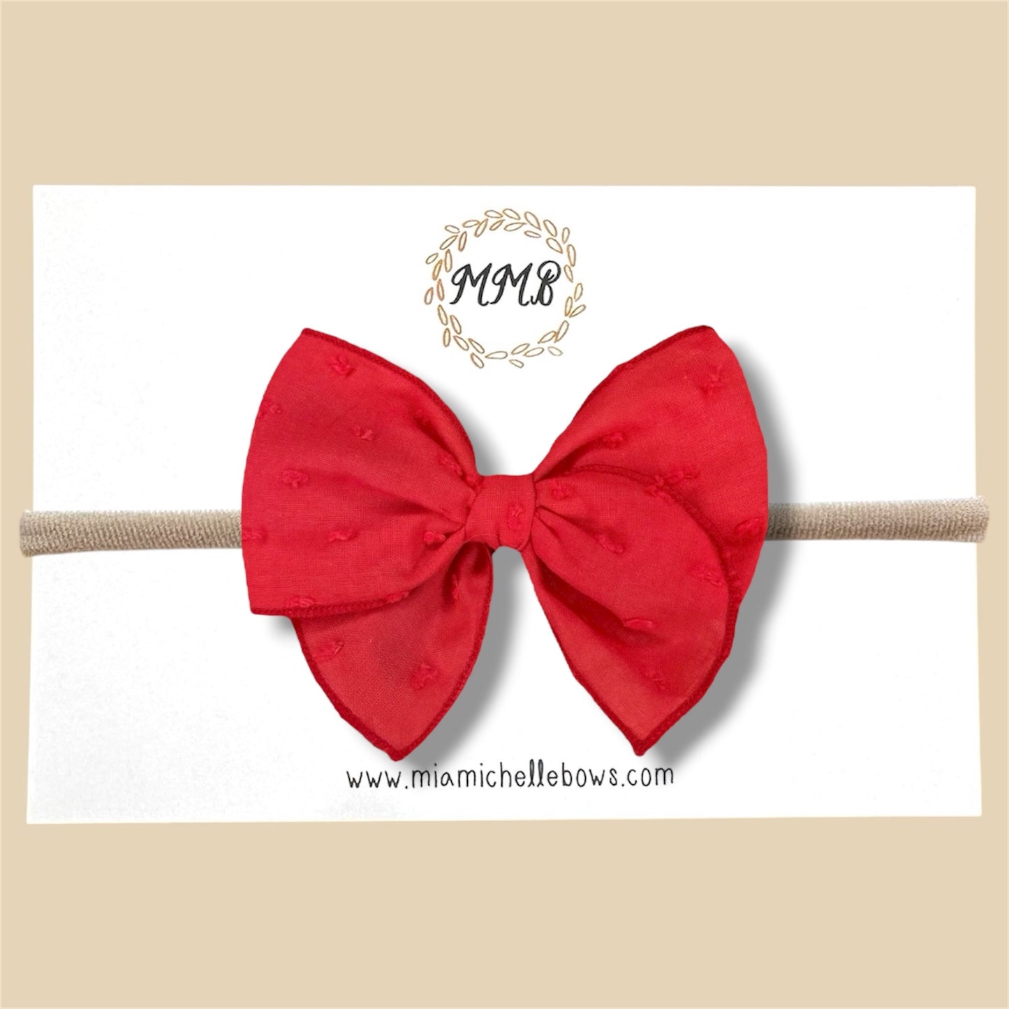 Red Swiss Dot Fairytale Bow