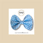 Baby Blue Polkadot Vegan Leather Bow
