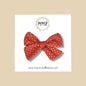 Hand-tied Rust & Gold Polkadot Bow