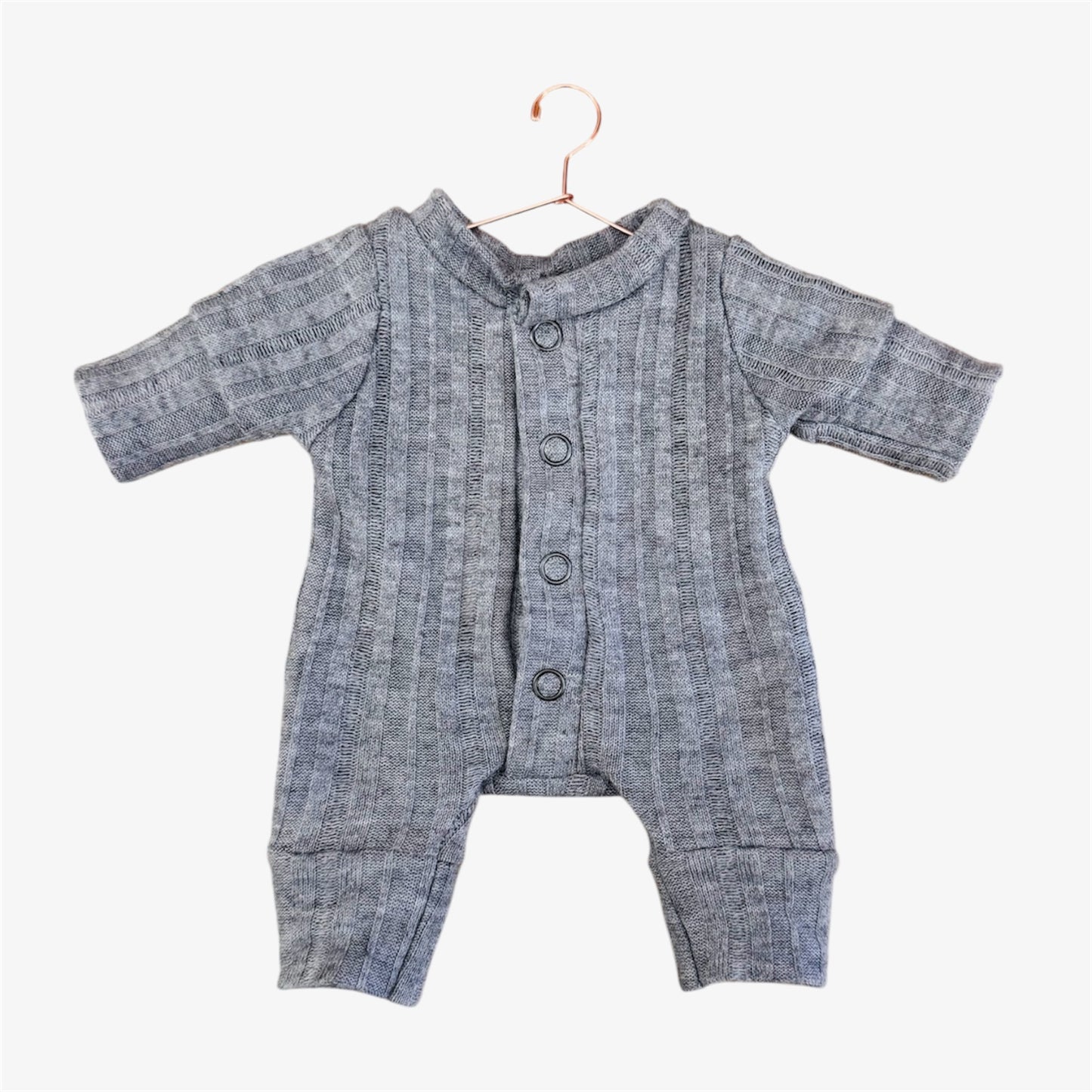 Doll—Dusty Blue Ribbed Sleeper