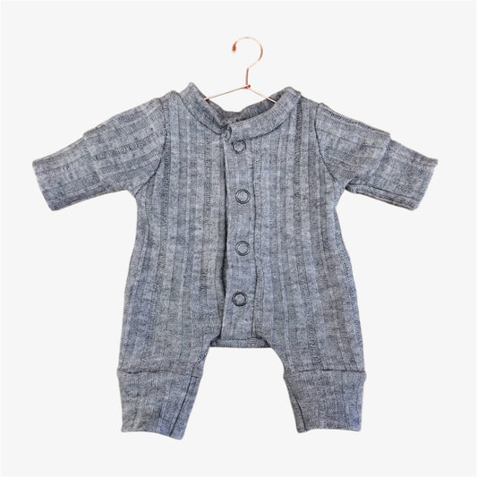 Doll—Dusty Blue Ribbed Sleeper