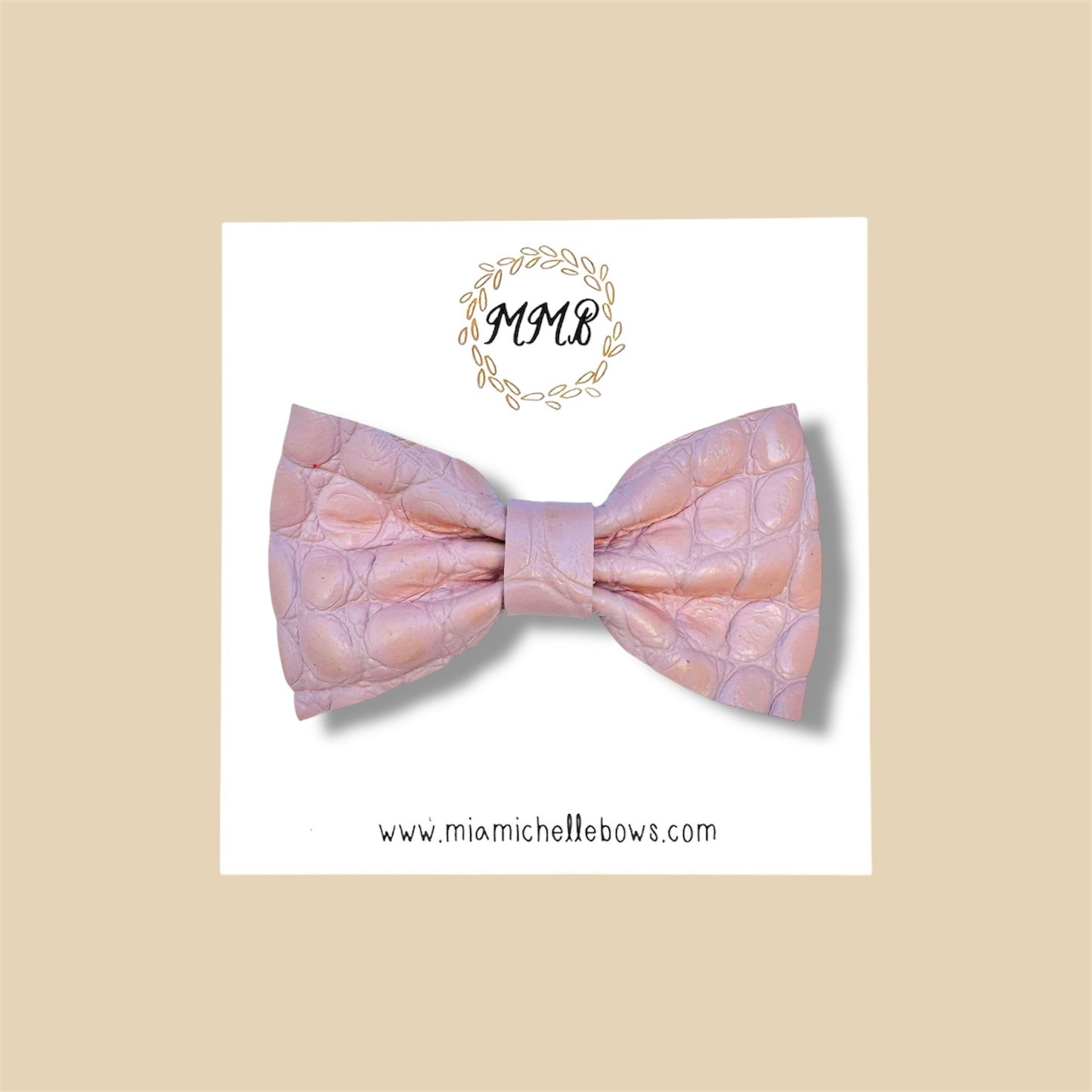 Blush Slim Line Genuine Leather Bow