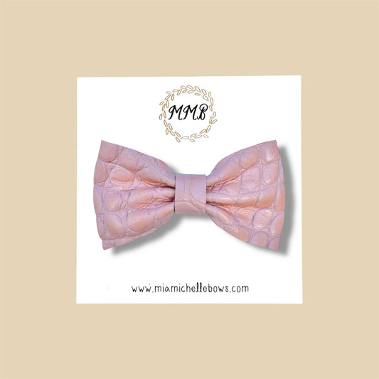 Blush Slim Line Genuine Leather Bow