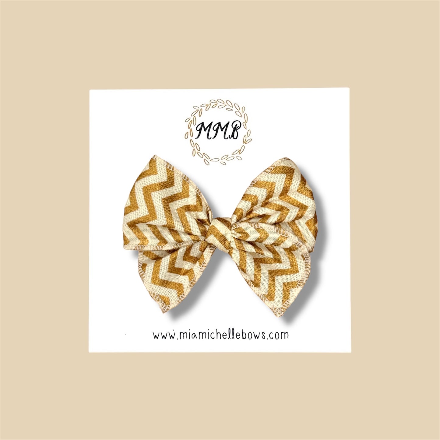 Gold Chevron Fairytale Bow