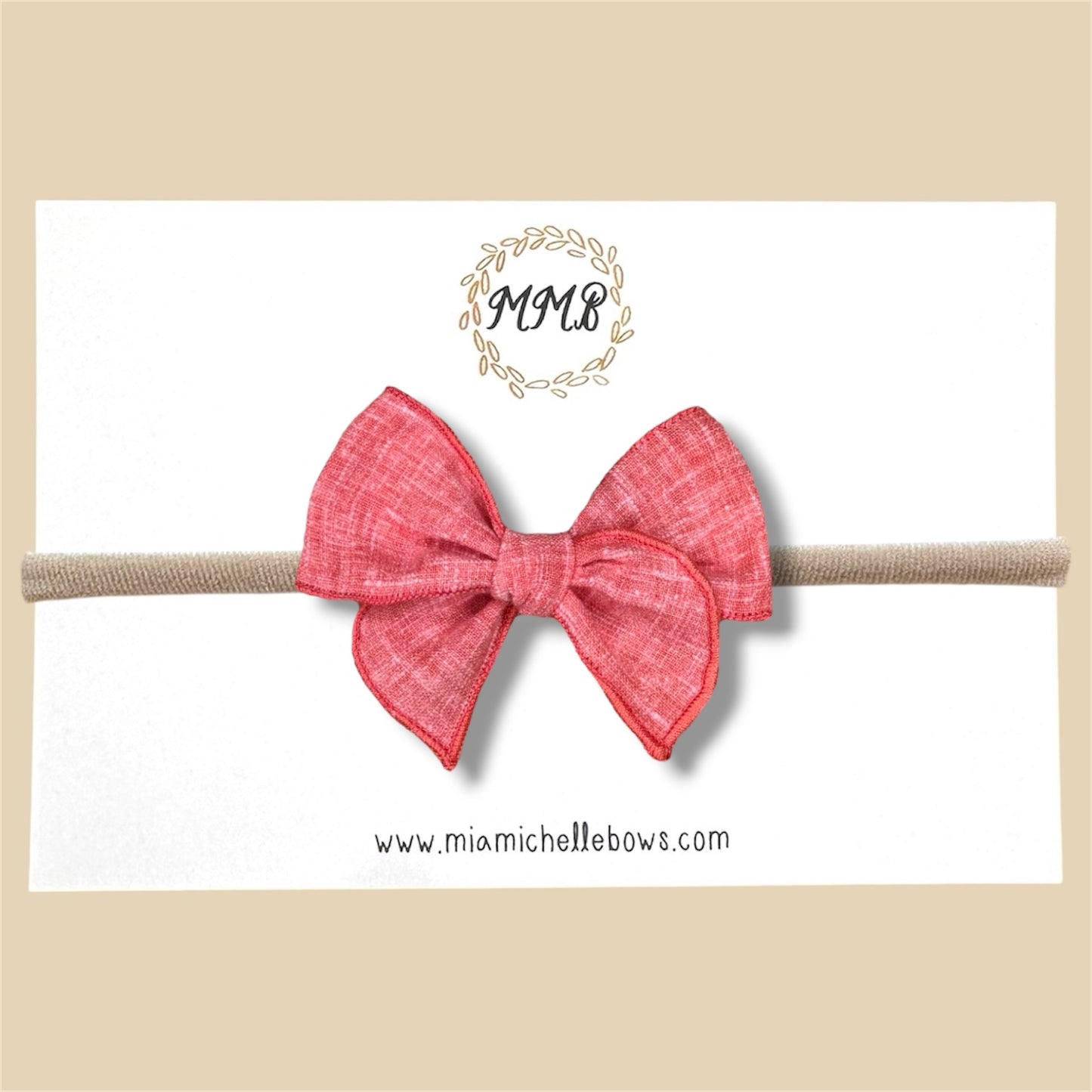 Coral Linen Fairytale Bow