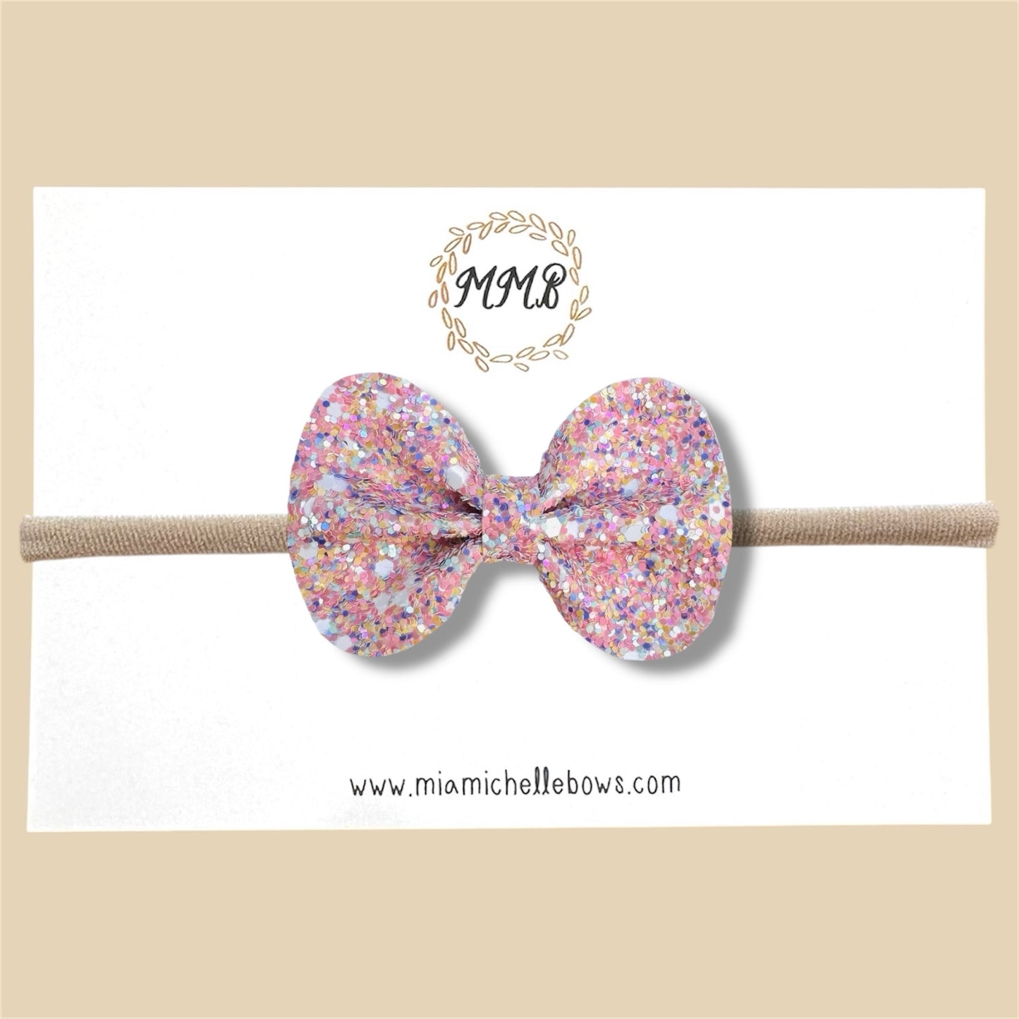 Confetti Pink Glitter Bow