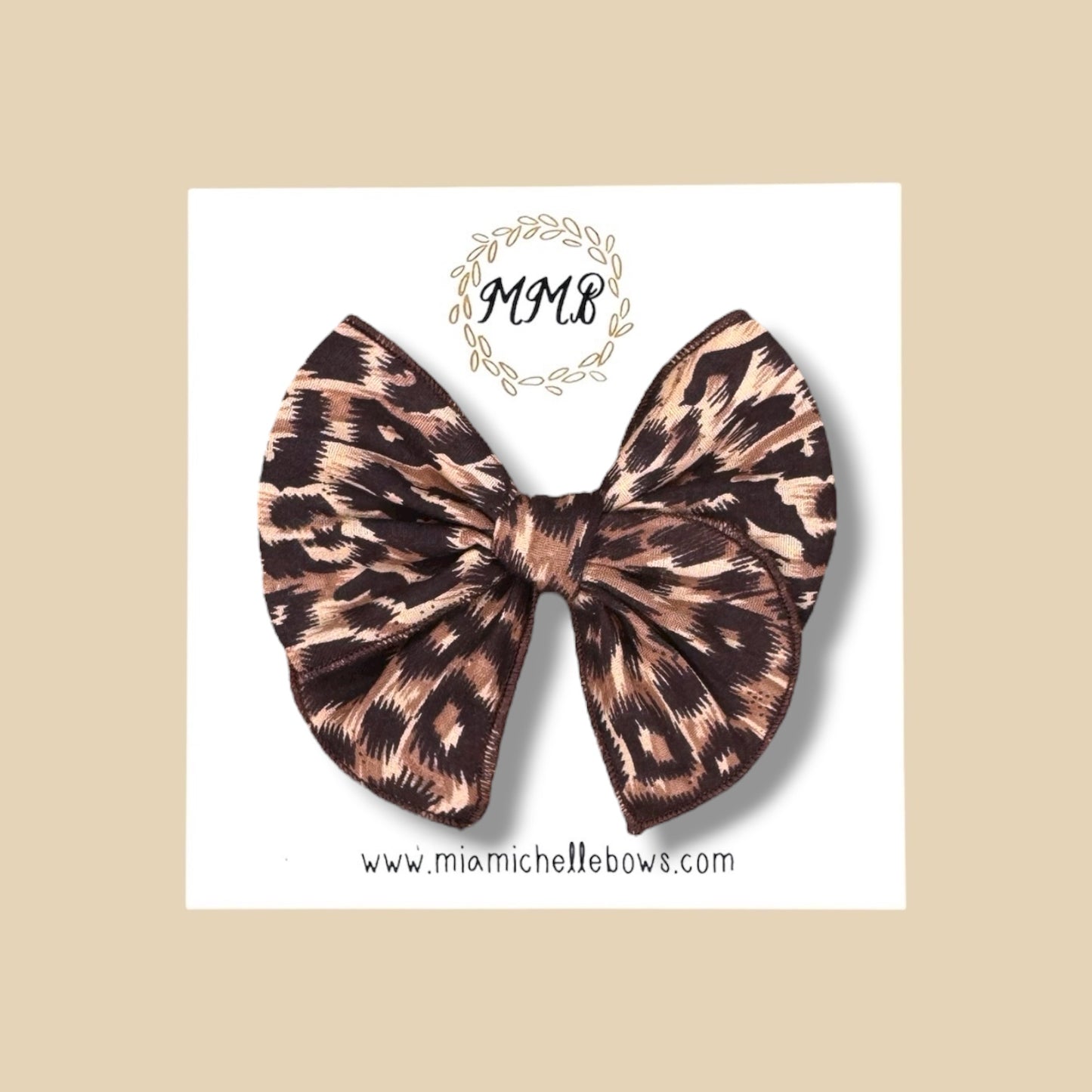 Brown Leopard Fairytale Bow