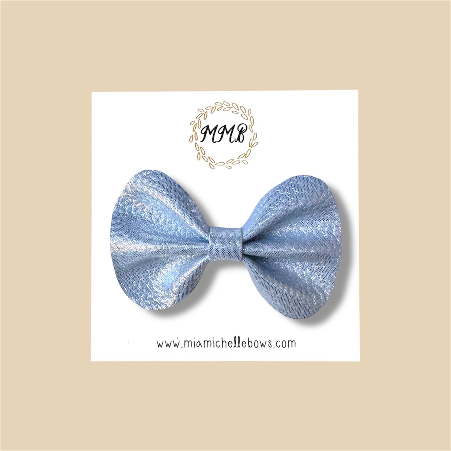 Silver Vegan Leather Bow