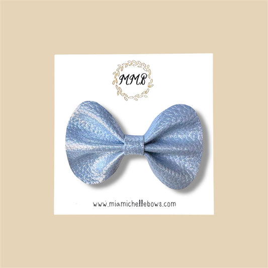 Silver Vegan Leather Bow