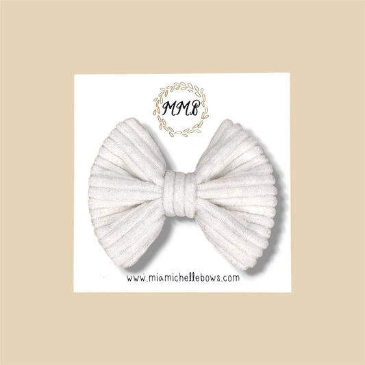 Cream Corduroy Bow