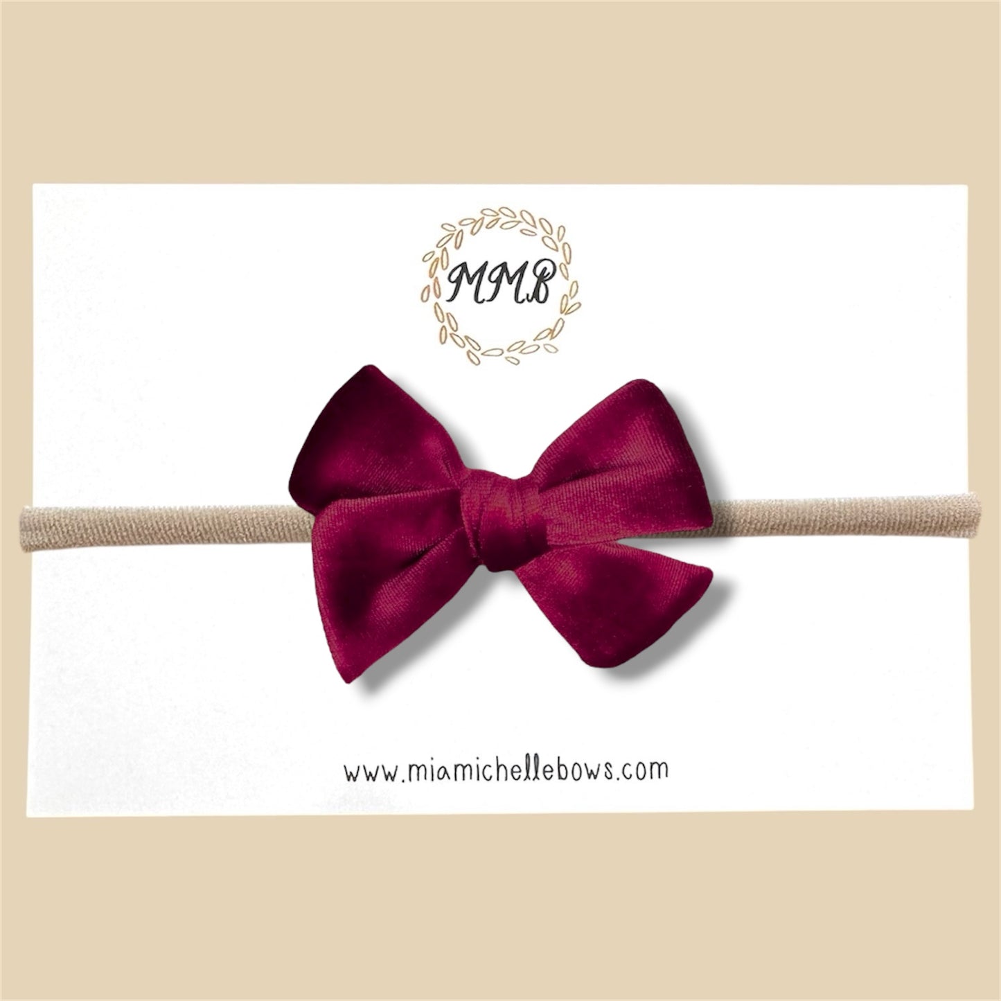 Velvet Bow in Dark Red