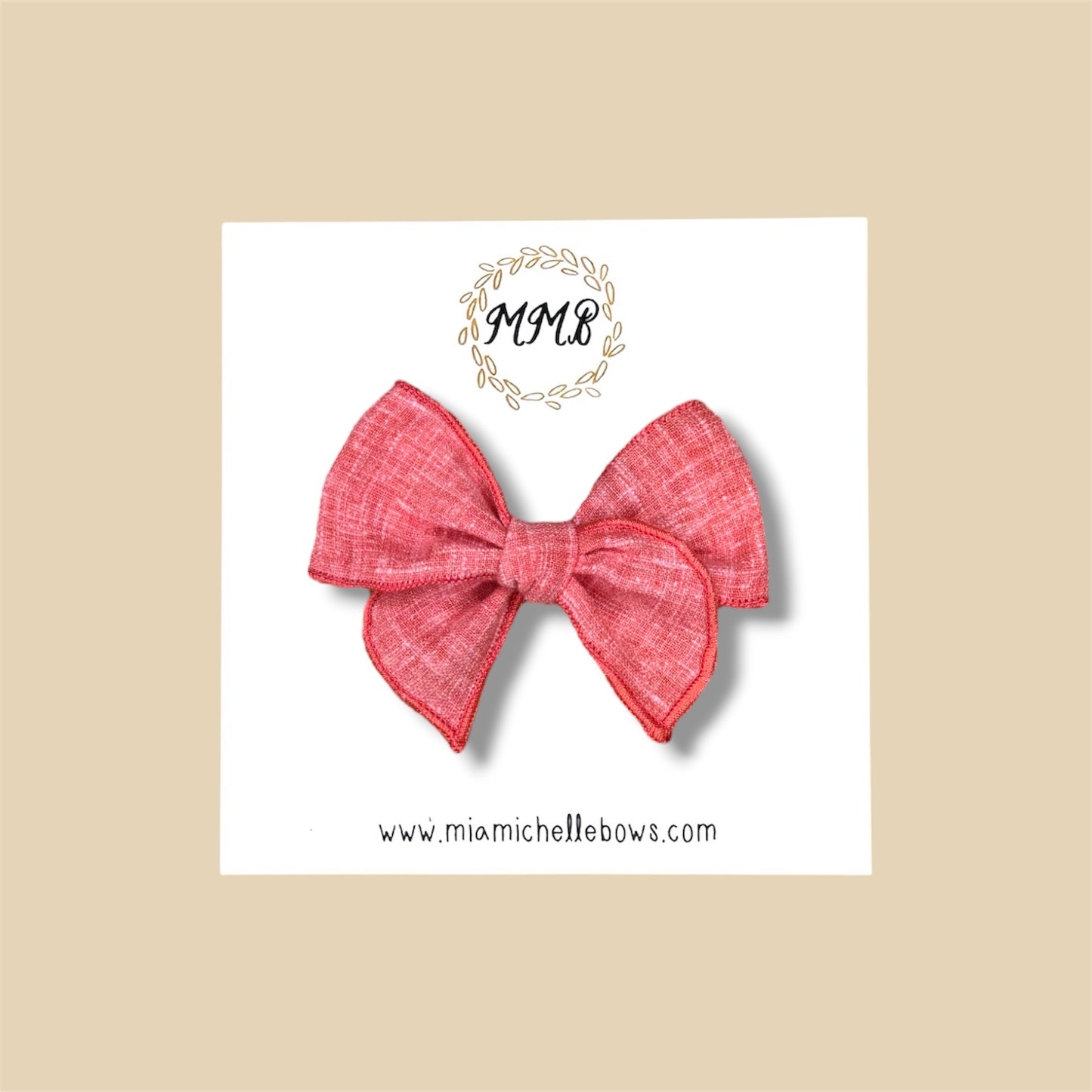 Coral Linen Fairytale Bow