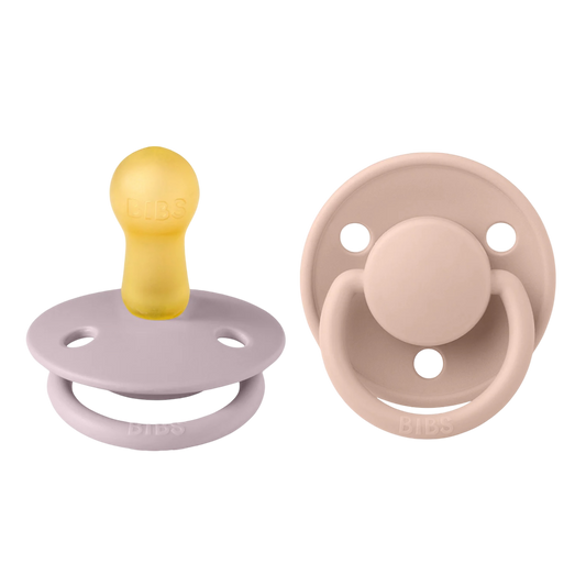 Bibs De Lux Rubber Pacifier 2 Pack- Dusky Lilac/ Blush