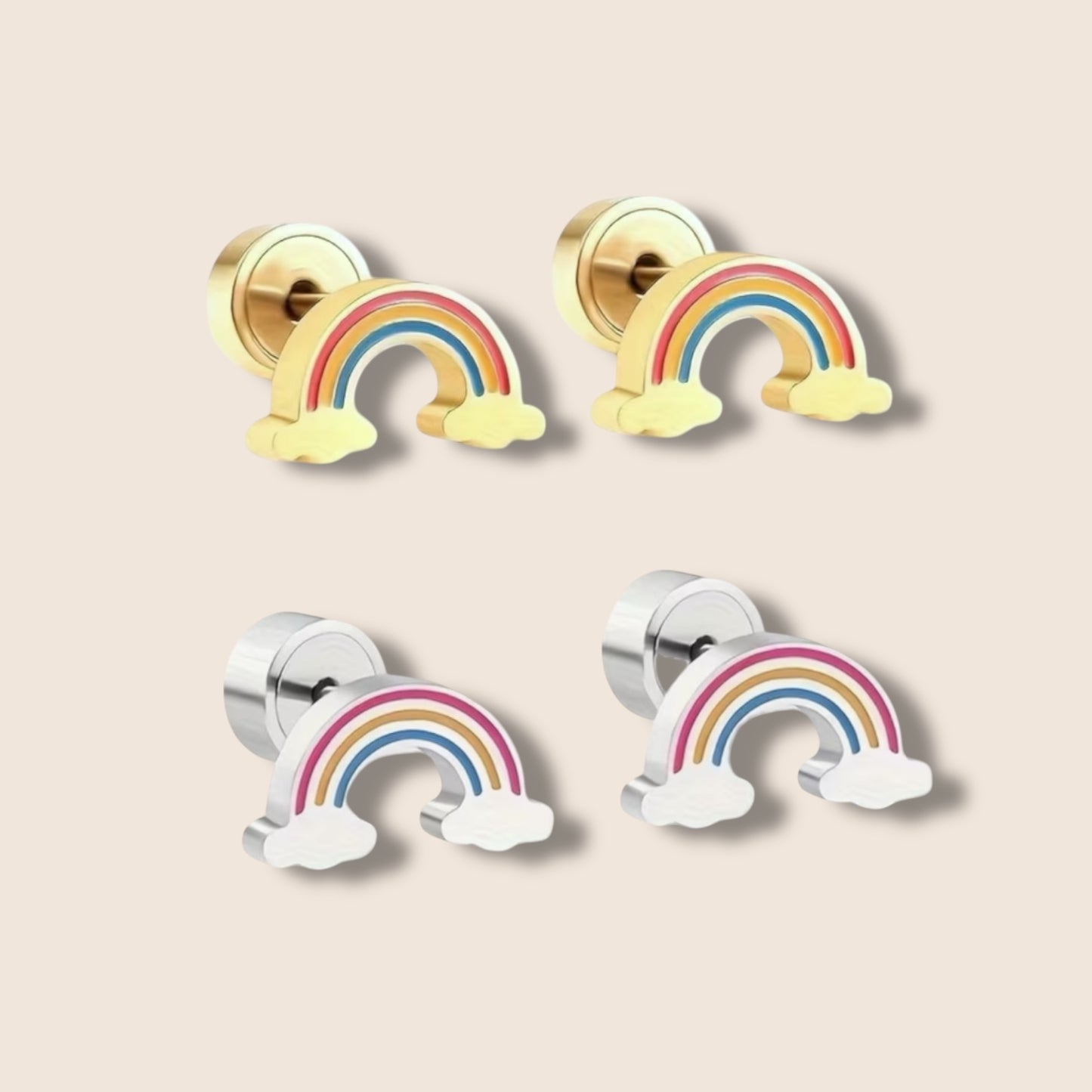 Rainbow Screw Back Studs