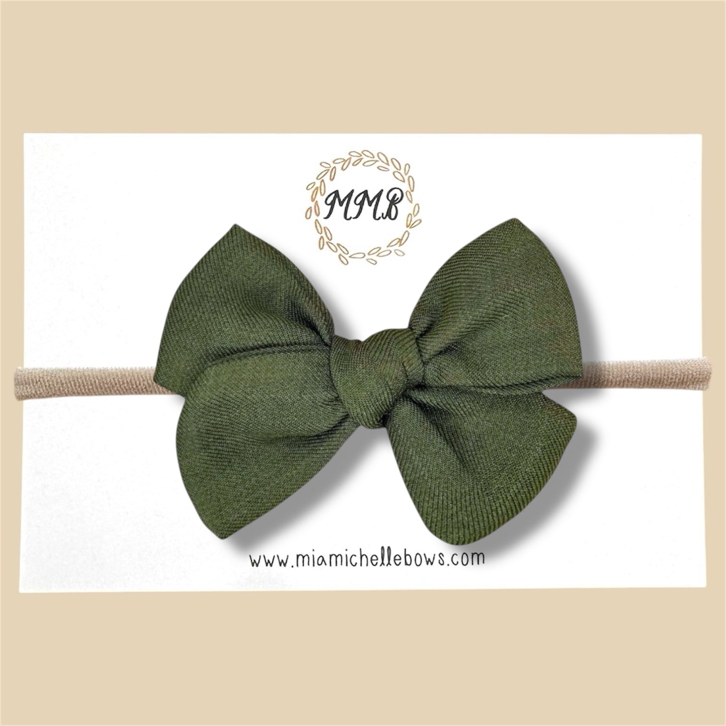 Hand Tied  Green Woven Bow