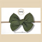 Hand Tied  Green Woven Bow