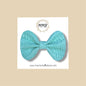 Turquoise Basketweave Genuine Leather Bow