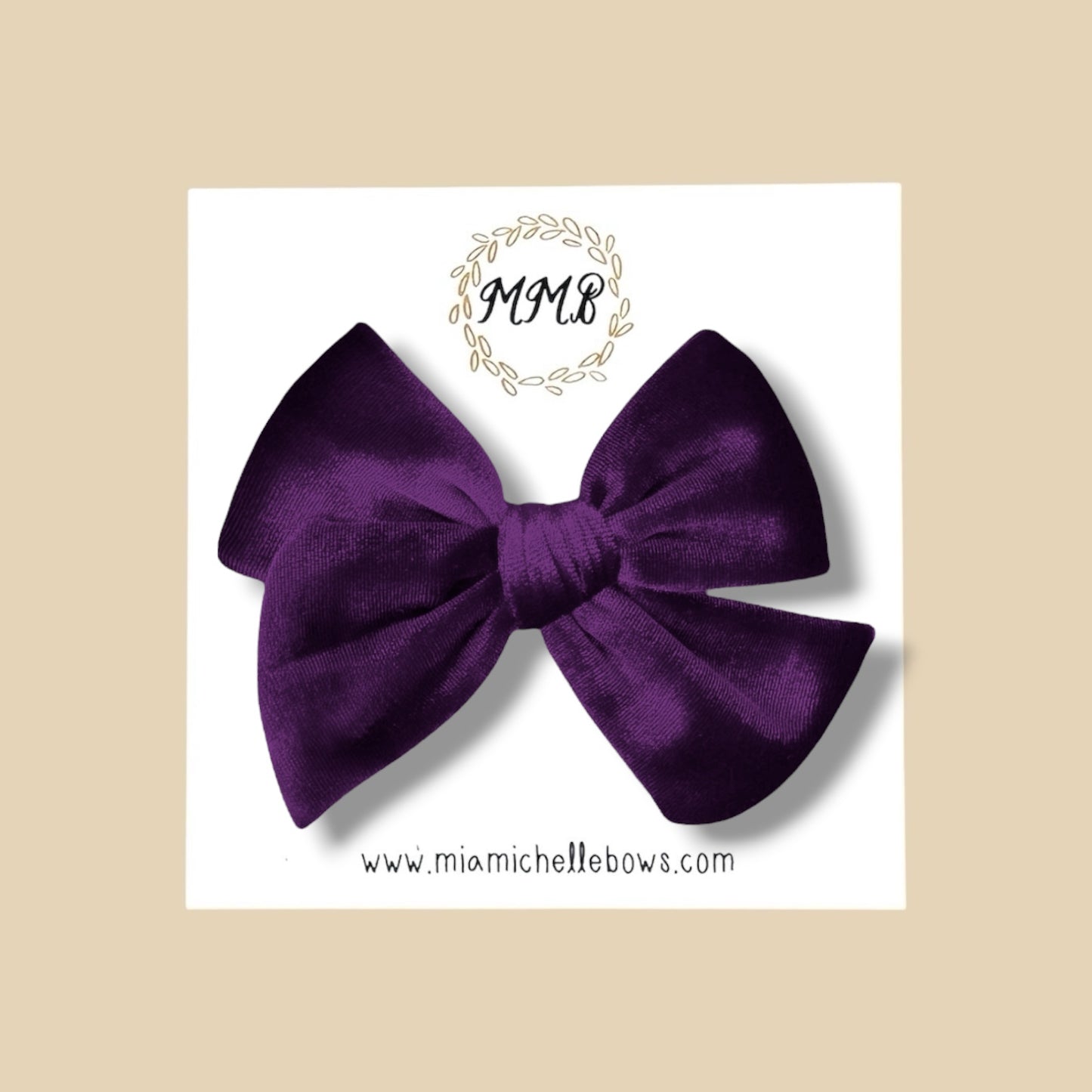 Velvet Bow in Plum
