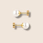 Gold Pearl Screw Back Studs