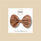 Tan & Silver Polkadot Vegan Leather Bow