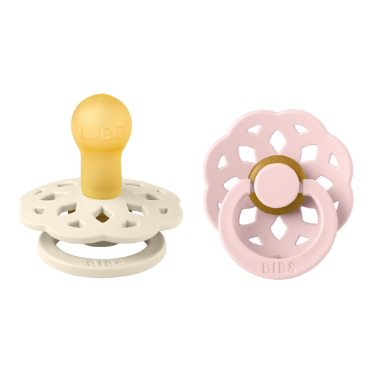 Bibs Boheme Pacifier 2 Pack- Ivory/ Blossom