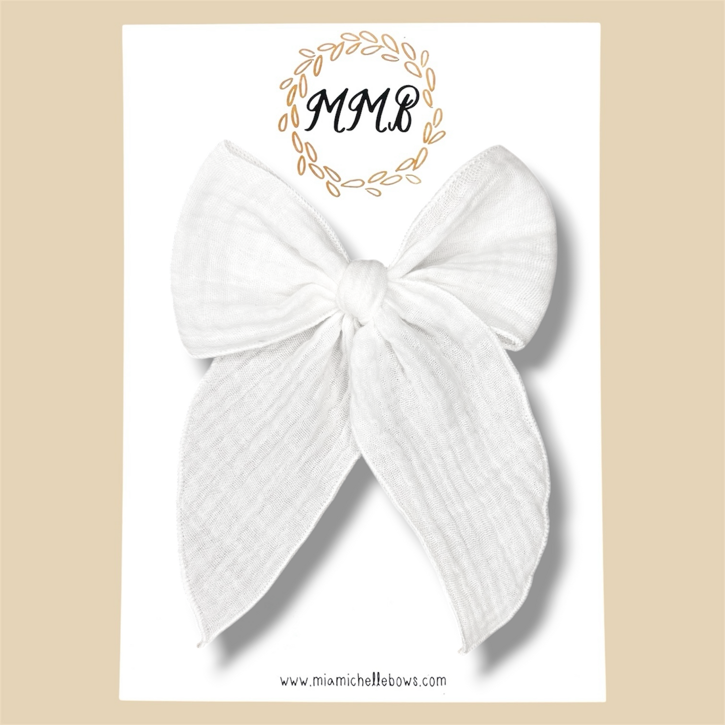 White Gauze Fairytale Bow