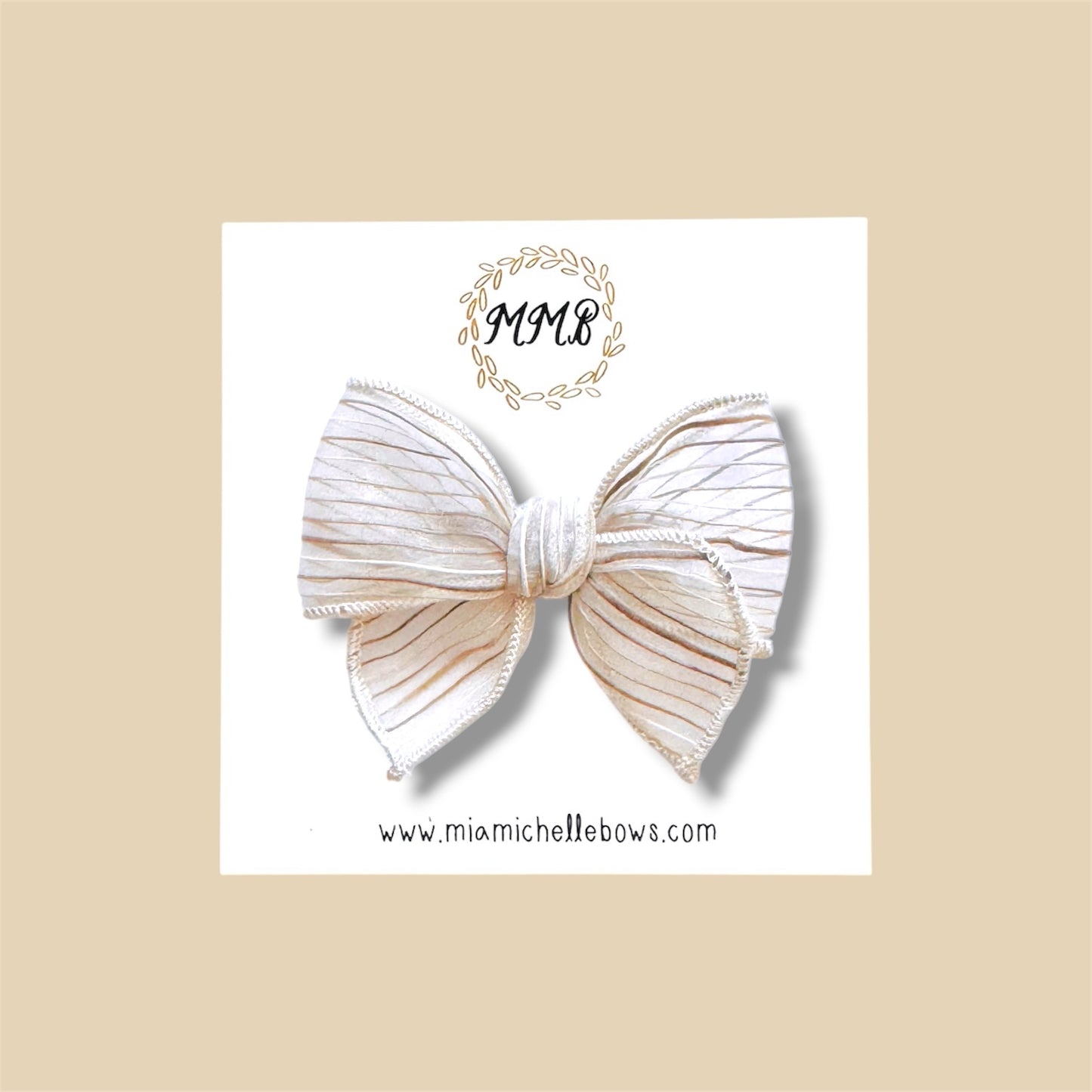 Sheer Neutral Striped Fairytale Bow