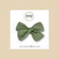 Hand Tied Green Satin Bow