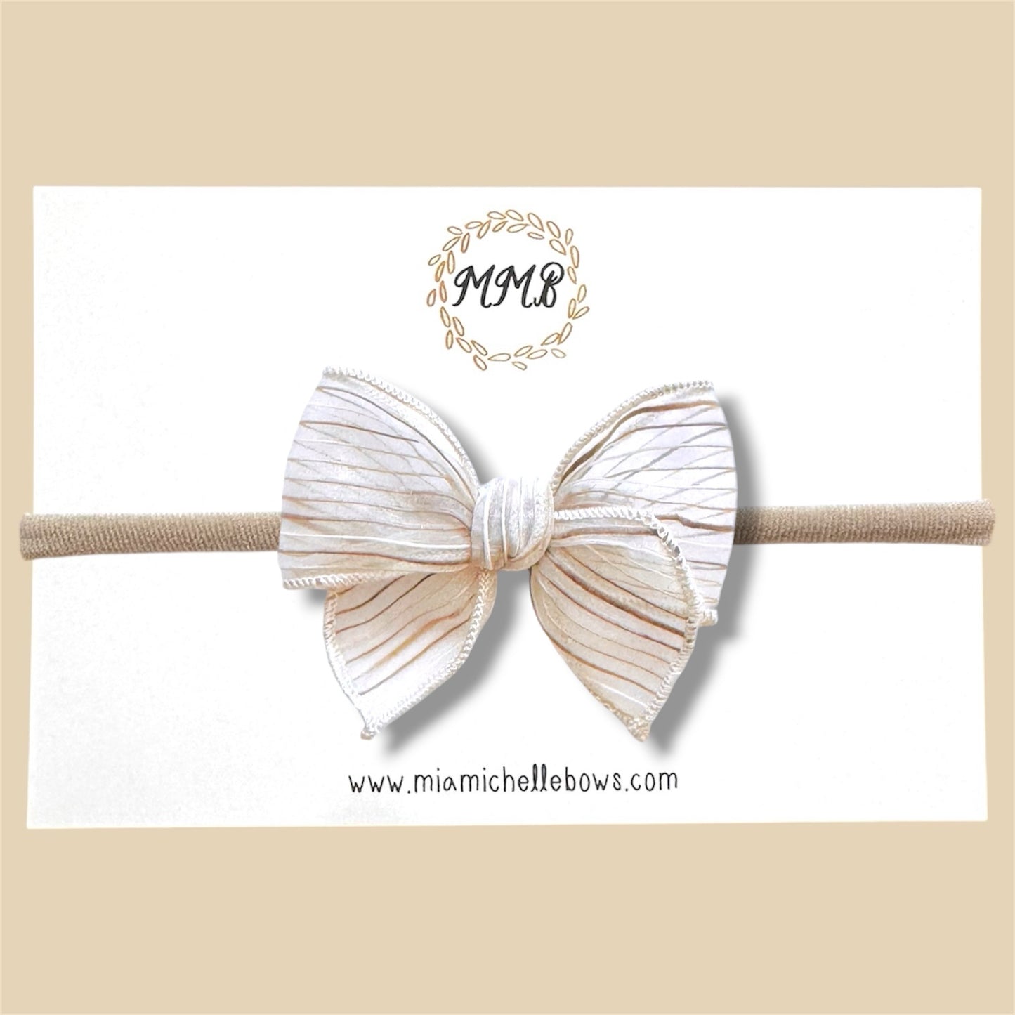 Sheer Neutral Striped Fairytale Bow