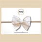 Sheer Neutral Striped Fairytale Bow