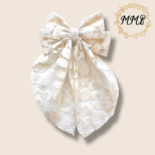 Ivory Lace Luxe Bow