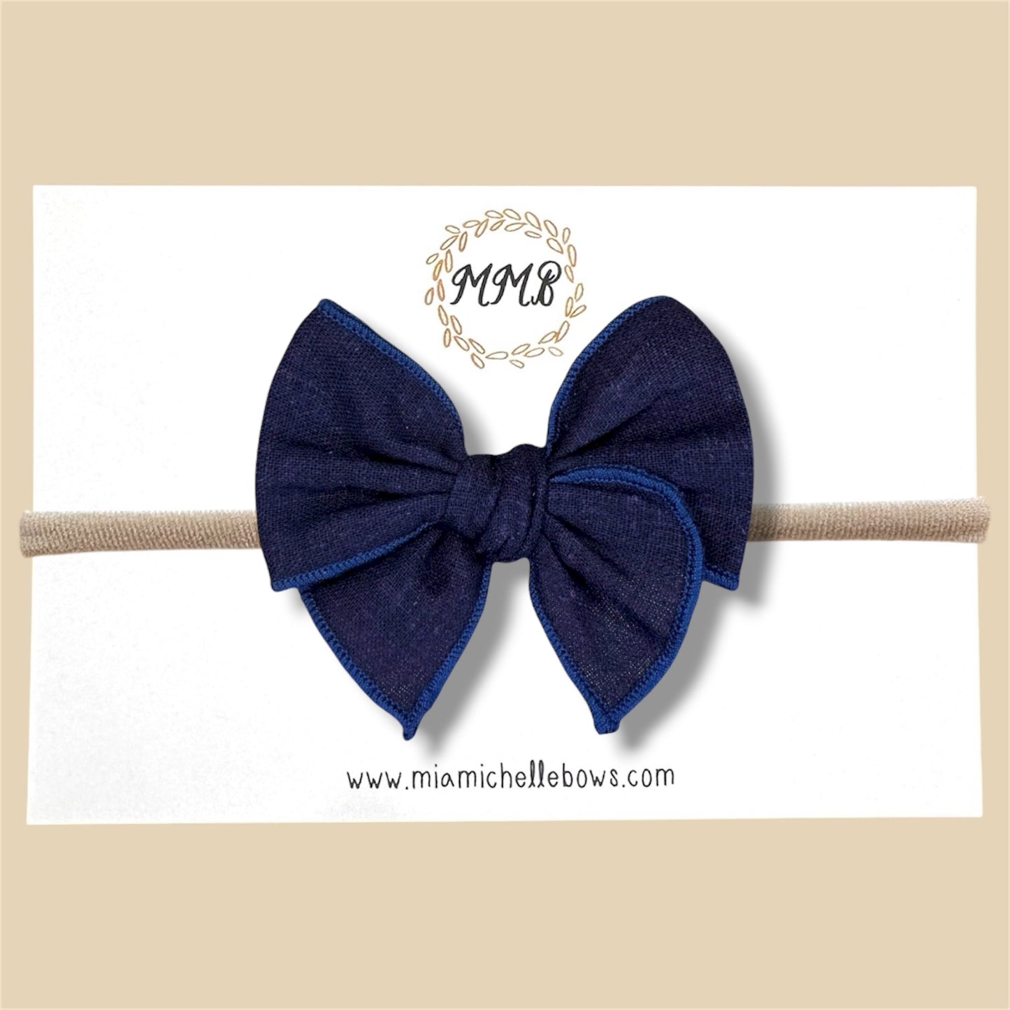 Navy Blue Denim Fairytale Bow