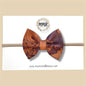 Brown Fur Genuine Leather Bow