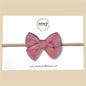 Mauve Stretch Knit Hand Tied Bow