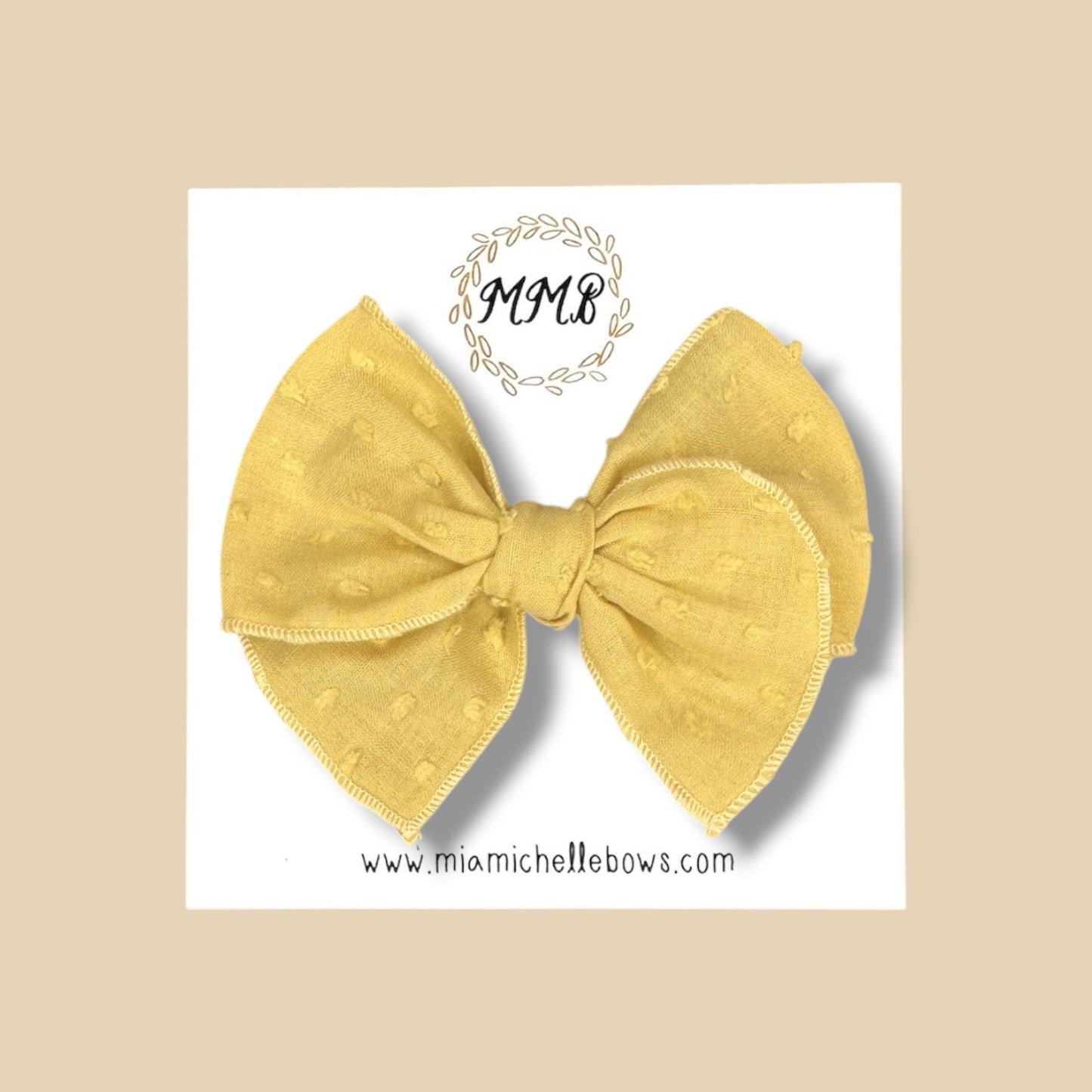 Yellow Swiss Dot Fairytale Bow