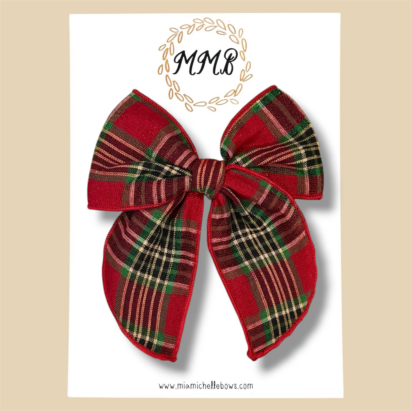 Holiday Sparkle Plaid Fairytale Bow