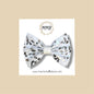 White Cheetah Vegan Leather Bow