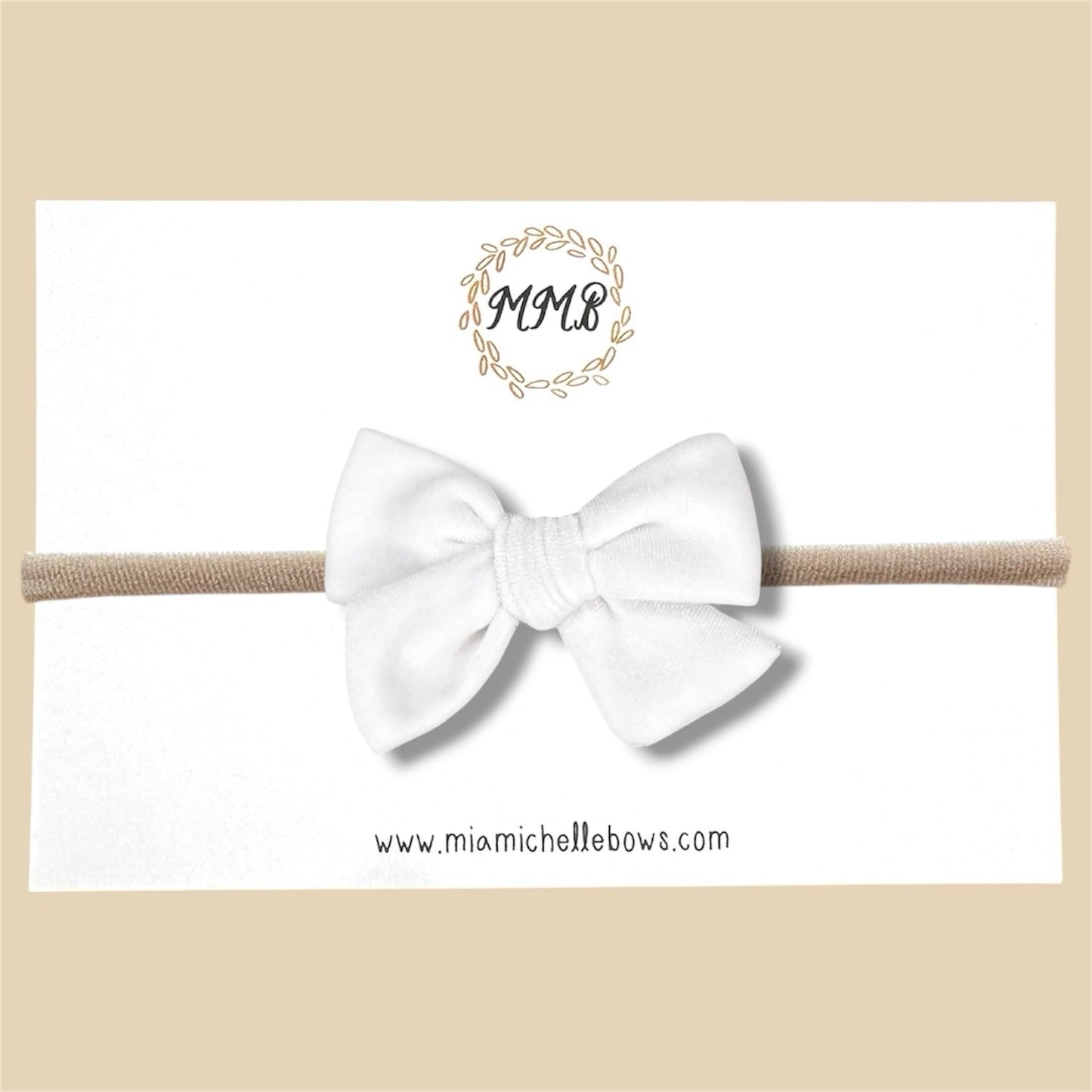 Velvet Bow in White